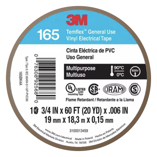 3M TEMFLEX BROWN ELECTRICAL TAPE