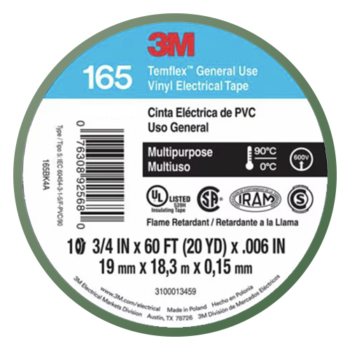 3M TEMFLEX GREEN ELECTRICAL TAPE