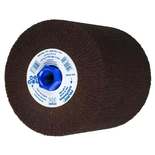 5" X 4" X 5/8-11 POLINOX® FINISHING DRUM - NON-WOVEN, PNL TYPE - FINE  (A 280)