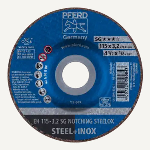 4-1/2" X 1/8" X 7/8  GRINDING WHEEL, STEELOX T27 ALUMINUM OXIDE