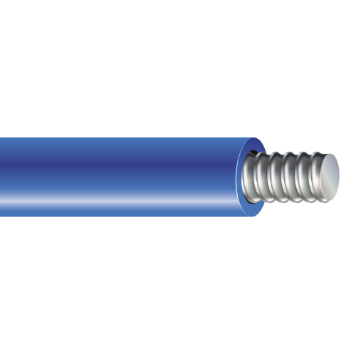 60" BLUE FIBERGLASS EXTENSION POLE - METAL THREADED TIP