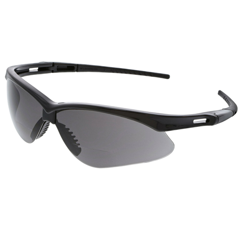 MEMPHIS +1.5 READER SAFETY GLASSES GRAY (BLACK RIM)