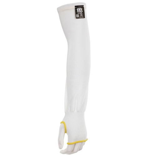 MCR SAFETY CUTPRO® SLEEVES - 13 GAUGE WHITE HYPERMAX® HPPE FABRIC - 18 INCH LENGTH WITH THUMB SLOT