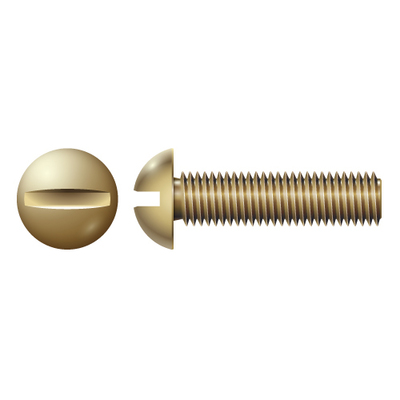 #6-32 X 1" ROUND SLOT MACHINE SCREW BRASS