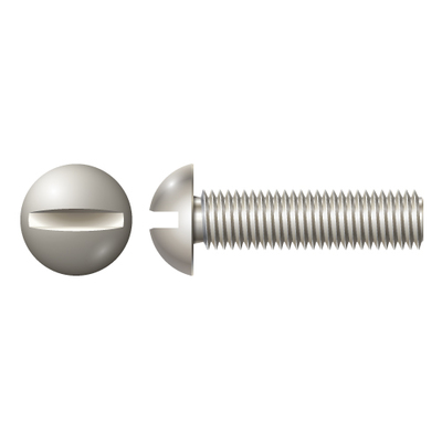 #8-32 X 2" ROUND SLOT MACHINE SCREW 18-8 STAINLESS