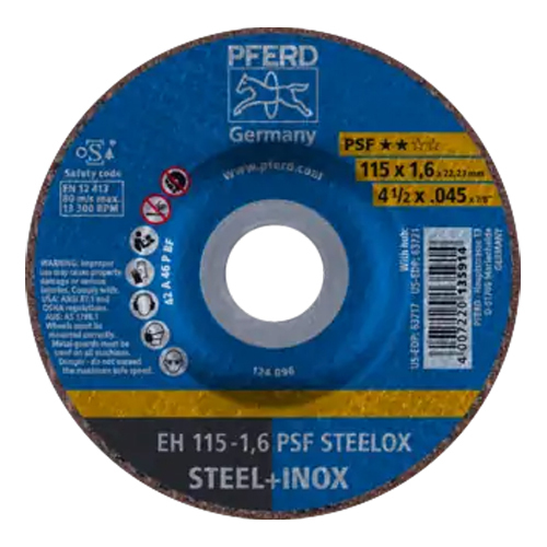 4-1/2" X .045" CUT-OFF WHEEL, 7/8" THD. - PSF STEELOX - TYPE 27