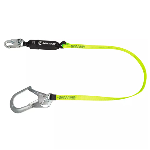 SAFEWAZE PRO 6' ENERGY ABSORBING LANYARD: REBAR HOOK