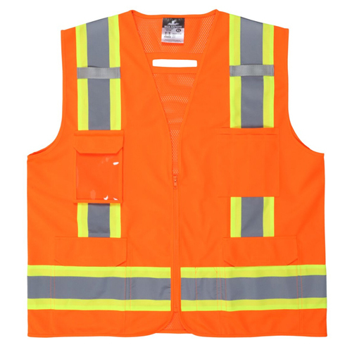 MCR LUMINATOR SERIES HI VIZ ORANGE REFLECTIVE SAFETY VEST TYPE R, CLASS 2<p>MEDIUM</p>