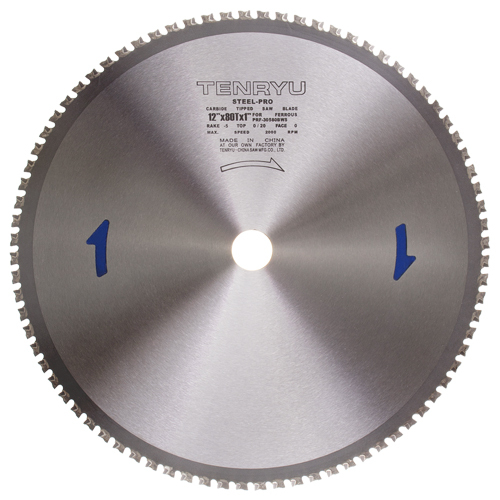 TENRYU STEEL-PRO CARBIDE CIRCULAR SAW BLADE 12" X 80 TPI, 1" ARBOR
