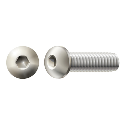 #10-32 X 3/8" BUTTON SOC CAP SCREW 18-8 STAINLESS