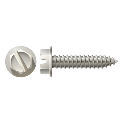 #12 X 1-1/2" HEX WASHER HEAD TAPPING SCREW 18-8 STAINLESS