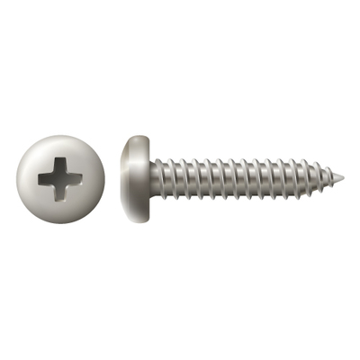 #10 X 3” PAN HEAD PHILLIPS DRIVE TAPPING SCREW - 18-8 STAINLESS