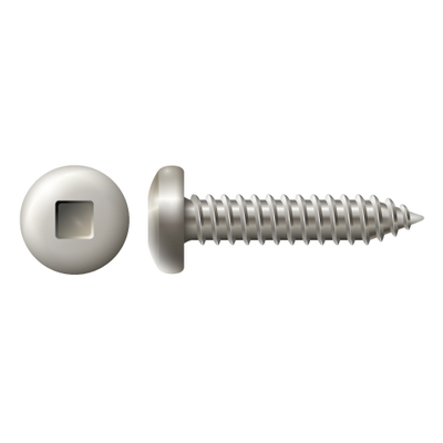 #12 X 1-1/2” PAN HEAD SQUARE DRIVE TAPPING SCREW – 18-8 STAINLESS