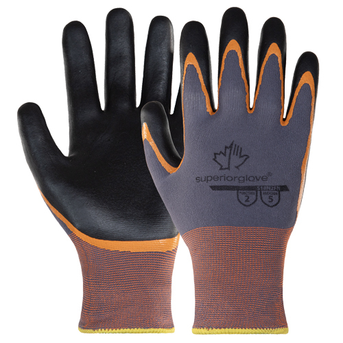 SUPERIOR DEXTERITY EARTH-FRIENDLY GLOVES WITH DOUBLE-DIPPED PALM COATING FOR ENHANCED GRIP<p>MEDIUM
