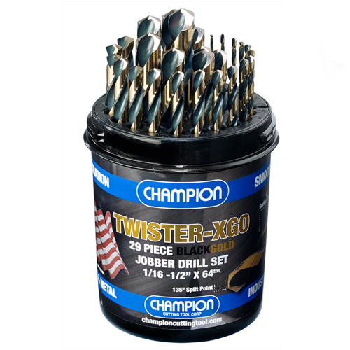 29 PC BLACK AND GOLD JOBBER TWISTER DRILL INDEX