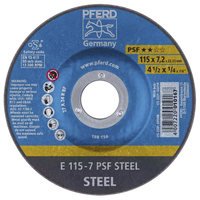 4-1/2" X 1/4" GRINDING WHEEL, 7/8" AH - A 24 R PSF- STEEL - TYPE 27