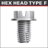 HEX WASHER HEAD MACHINE SCREW TYPE F