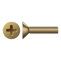 1/4"-20 X 1/2" FLAT PHIL MACHINE SCREW BRASS