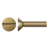 #8-32 X 3" FLAT SLOT MACHINE SCREW BRASS