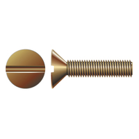 1/4"-20 X 1" FLAT SLOT MACHINE SCREW SILI BRNZ