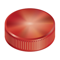 #10 KNURLED THUMB SCREW HEAD PLASTIC - RED