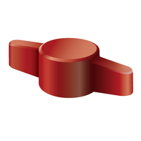 1/4" TEE THUMB SCREW HEADS PLASTIC - RED