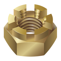 5/8"-18 HEX CASTLE NUT - BRASS