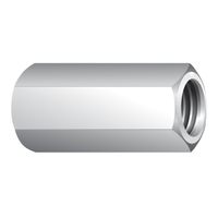 1/4"-28 ROD COUPLING NUT - ZINC