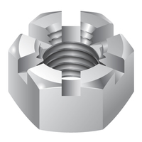 7/8"-14 SLOTTED HEX NUT -  ZINC