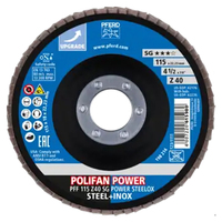 FLAP DISC, 4-1/2? X 7/8, Z SG POWER STEELOX, 40 GRIT, T27, FLAT, ZIRCONIA