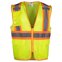 ANSI TYPE R CLASS 2 TWO-TONE MESH VEST HI-VIS YELLOW LARGE