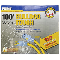 BULLDOG EXTENSION CORD 10/3 GAUGE (100 FT) SJTOW YELLOW WITH INDICATOR LIGHT