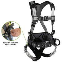 SAFEWAZE PRO+ SLATE CONSTRUCTION HARNESS: ALU 3D, ALU QC CHEST, TB LEGS W/ TRAUMA RELIEF<p>MEDIUM</p