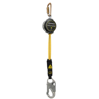 SAFEWAZE LATITUDE PRO ARC FLASH 10' SINGLE WEB SRL-P: STEEL CARABINER, SNAP HOOK