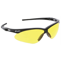 MEMPHIS SERIES BLACK SAFETY GLASSES AMBER YELLOW LENSE ANTI-FOG COATING