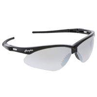 MEMPHIS SERIES BLACK SAFETY GLASSES WITH SILVER MIRROR LENSE