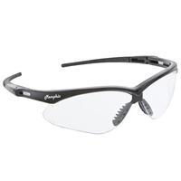 MEMPHIS SERIES BLACK SAFETY GLASSES, CLEAR LENS, MAX6 ANTI-FOG COATING - CORD INCLUDED