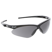 MEMPHIS SERIES BLACK SAFETY GLASSES, GRAY LENS, MAX6 ANTI-FOG COATING - CORD INCLUDED