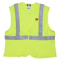 FLAME RESISTANT (FR) SAFETY VEST CLASS 2, MESH, 2 INCH SILVER STRIPES (X-LARGE)