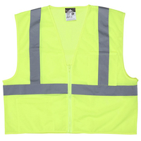 MCR HI-VIZ LIME REFLECTIVE SAFETY VEST W/ SILVER STRIPES - X-LARGE