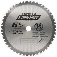 TENRYU CORD-FREE CIRCULAR SAW BLADE, 6-1/2" X 48 TPI, 5/8" ARBOR