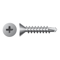 #10 X 1" FLAT PHILL SELF DRILL ZINC