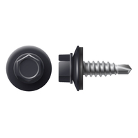 #14-14 X 7/8 HWH STITCH SCREW ZINC W/NEO WASHER (#12 HD) COOL MATTE BLACK