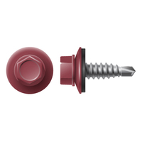 #14-14 X 7/8 HWH STITCH SCREW ZINC W/NEO WASHER (#12 HD) COOL RED