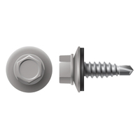 #14-14 X 7/8 HWH STITCH SCREW ZINC W/NEO WASHER (#12 HD) COOL ZINC GRAY