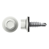 #14-14 X 7/8 HWH STITCH SCREW ZINC W/NEO WASHER (#12 HD) COOL REGAL WHITE