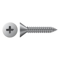 #12 X 1-1/2" FLAT PHIL TAPPING SCREW - ZINC