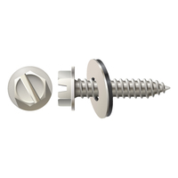 #12 X 1-1/2" HEX WASHER HEAD TAPPING SCREW W/NEO WASHER 18-8 SS