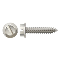 #10 X 2-1/2" HEX WASHER HEAD TAPPING SCREW 18-8 STAINLESS