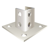 6" X 6" 10 HOLE TALL SINGLE COLUMN BASE SQUARED  304SS